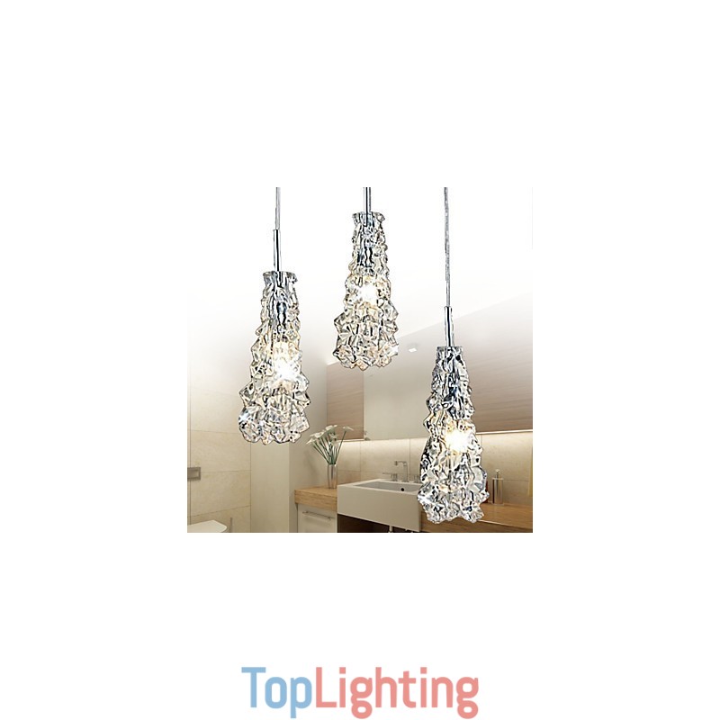 Tradition Classic Transparent glass 3 Light Chandelier