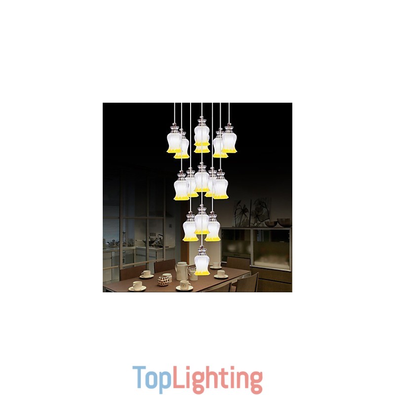 Restaurant 15 Head Of Modern Simple Crystal Pendant Pendant