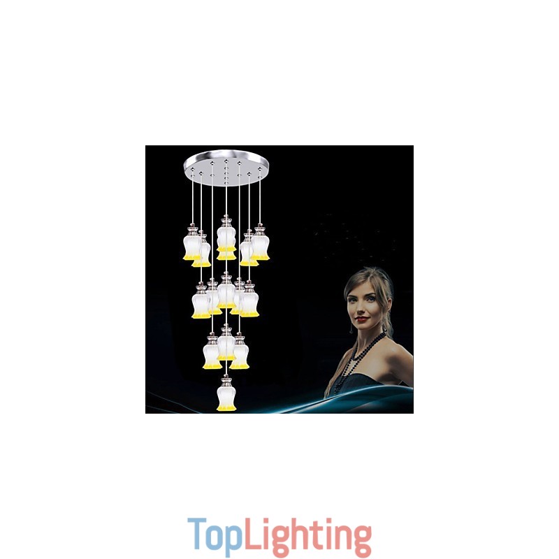 Restaurant 15 Head Of Modern Simple Crystal Pendant Pendant