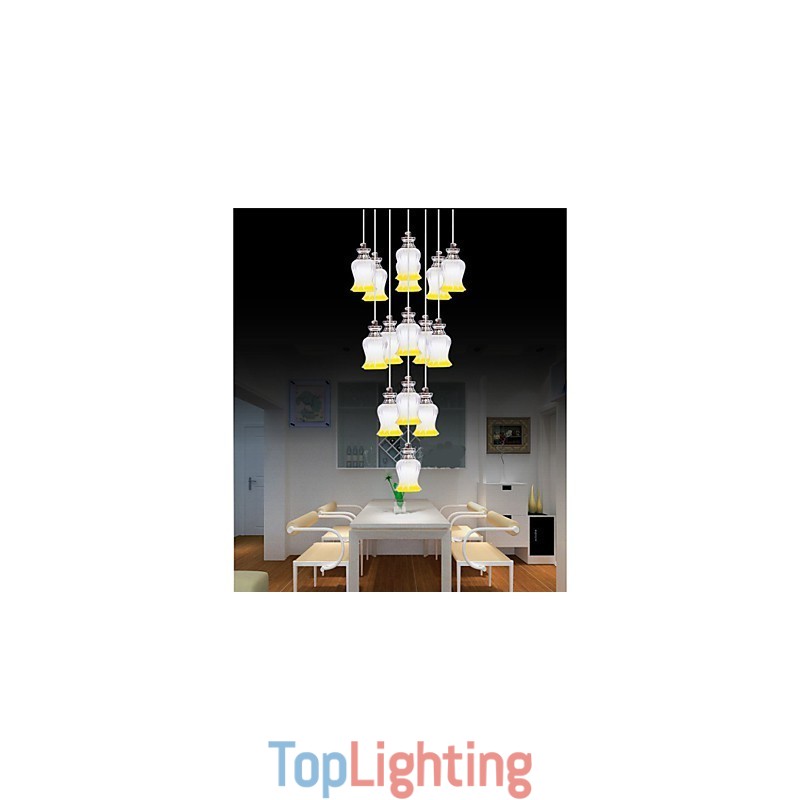 Restaurant 15 Head Of Modern Simple Crystal Pendant Pendant