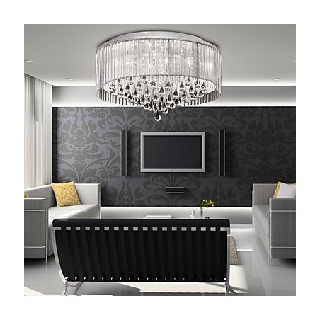 Elegant Crytal Pendant Light with 8 Lights in Cylinder Shade Elegant Crytal Pendant Light with 8 Lights in Cylinder Shade