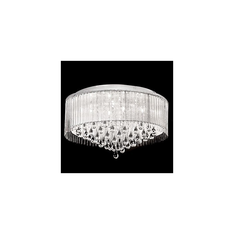 Elegant Crytal Pendant Light with 8 Lights in Cylinder Shade