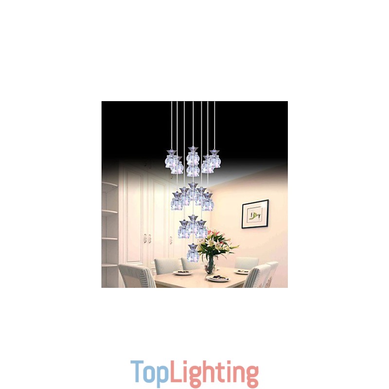 Restaurant 15 Head Of Modern Simple Crystal Pendant Pendant
