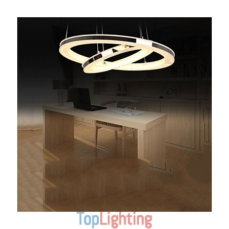 Acrylic Pendant Light Round Chandelier Lighting with 2 Rings Lamps Fixtures Acrylic Pendant Light Round Chandelier Lighting with 2 Rings Lamps Fixtures