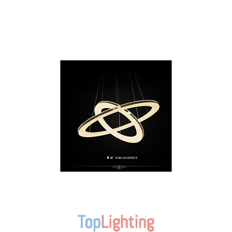 Acrylic Pendant Light Round Chandelier Lighting with 2 Rings Lamps Fixtures