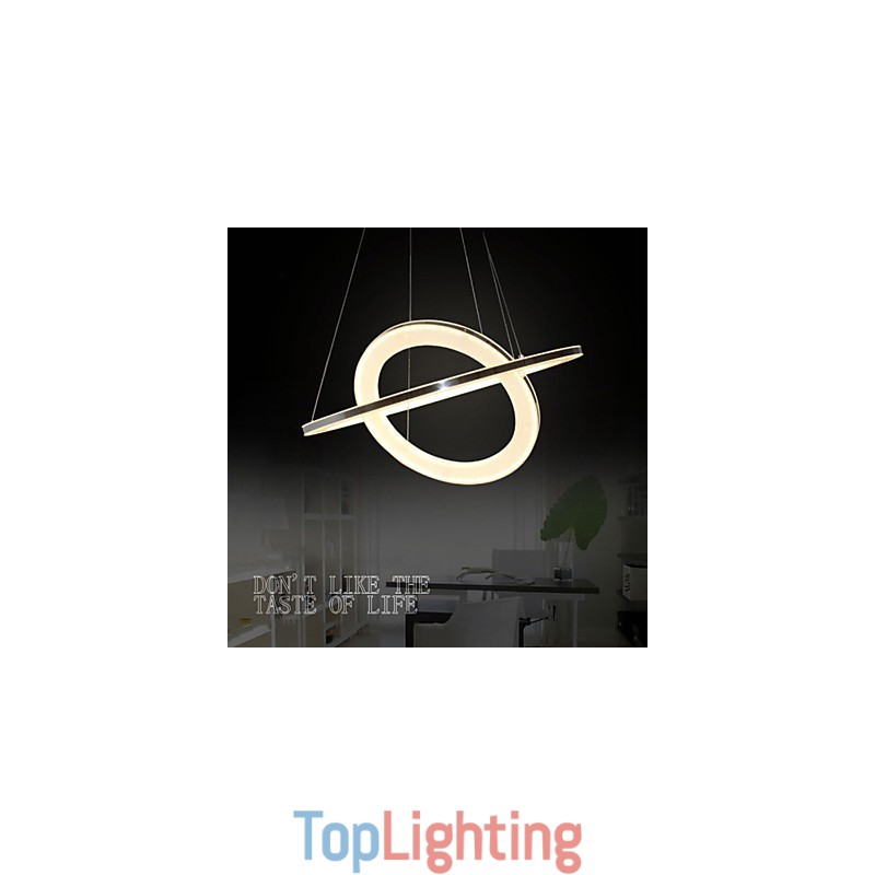 Acrylic Pendant Light Round Chandelier Lighting with 2 Rings Lamps Fixtures