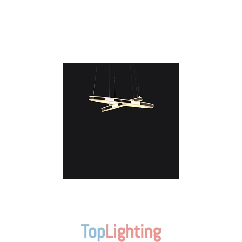 Acrylic Pendant Light Round Chandelier Lighting with 2 Rings Lamps Fixtures