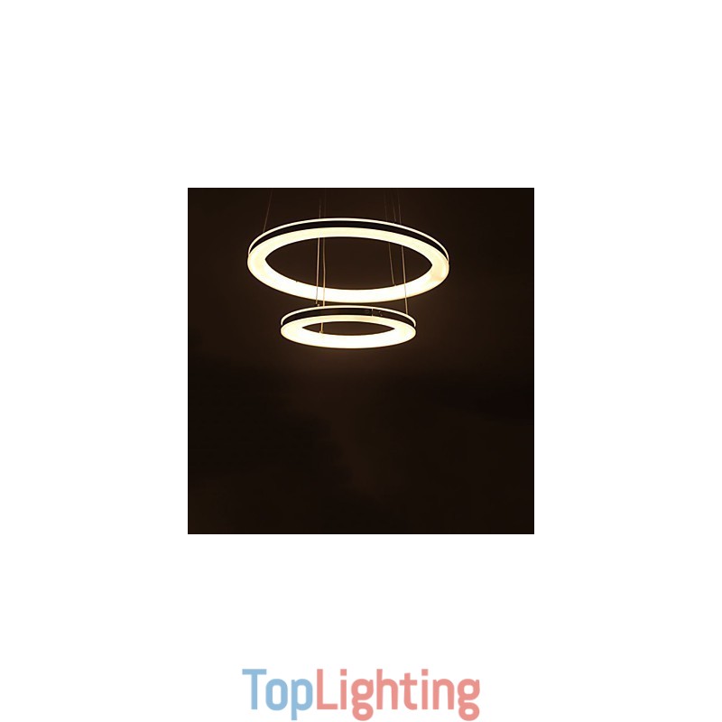 Acrylic Pendant Light Round Chandelier Lighting with 2 Rings Lamps Fixtures