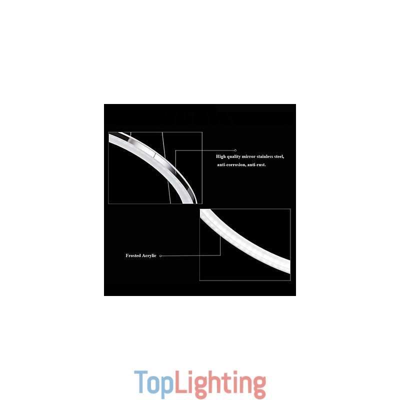 Acrylic Pendant Light Round Chandelier Lighting with 2 Rings Lamps Fixtures