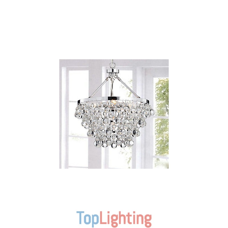Traditional Classic Crystal Chrome Metal Chandelier