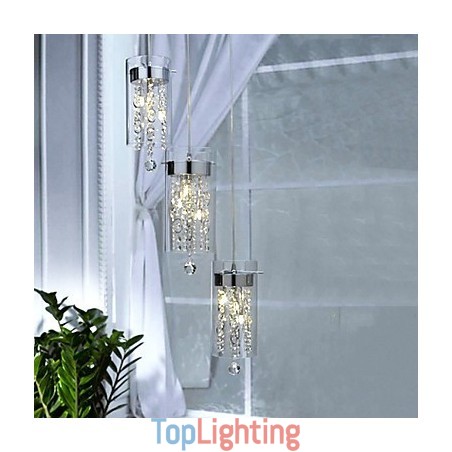 Artistic Crystal Pendant Light with Glass Shades Artistic Crystal Pendant Light with Glass Shades