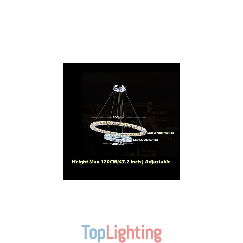 Hotel Pendant Light Crystal Chandelier Lighting Ceiling Lamps Fixtures with Warm and Cool White