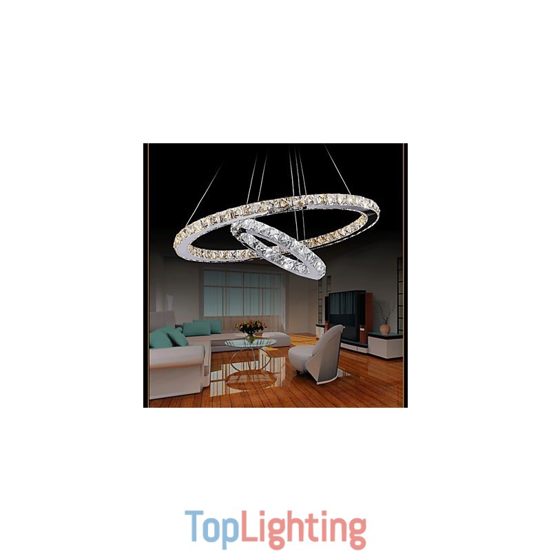 Hotel Pendant Light Crystal Chandelier Lighting Ceiling Lamps Fixtures with Warm and Cool White
