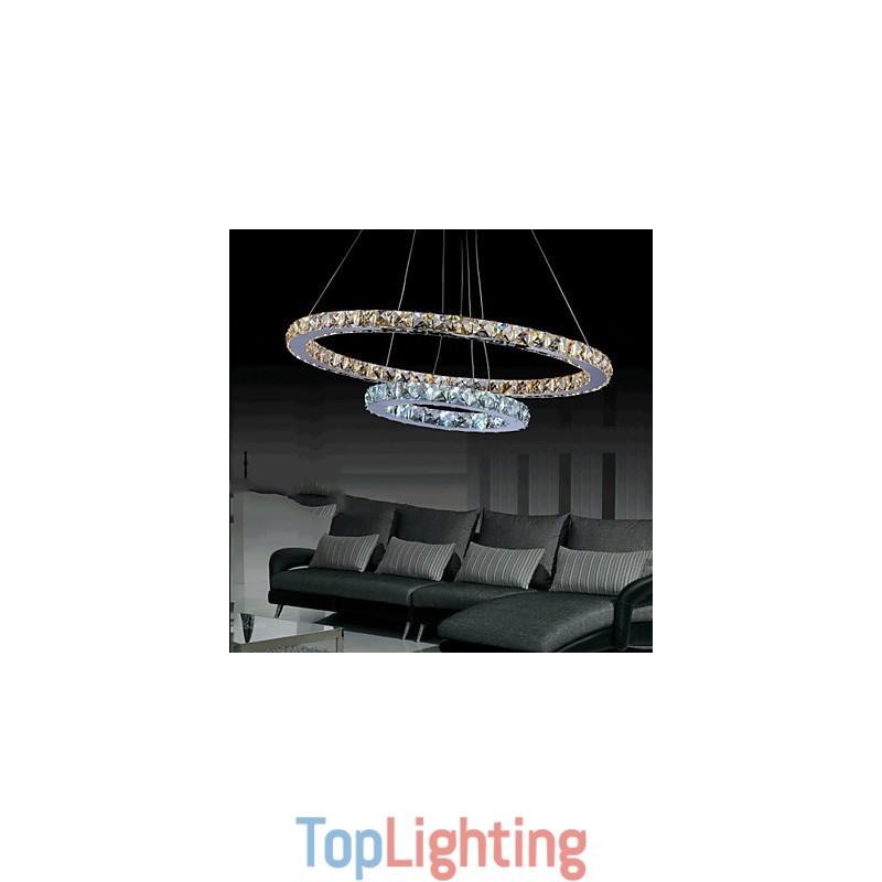 Hotel Pendant Light Crystal Chandelier Lighting Ceiling Lamps Fixtures with Warm and Cool White