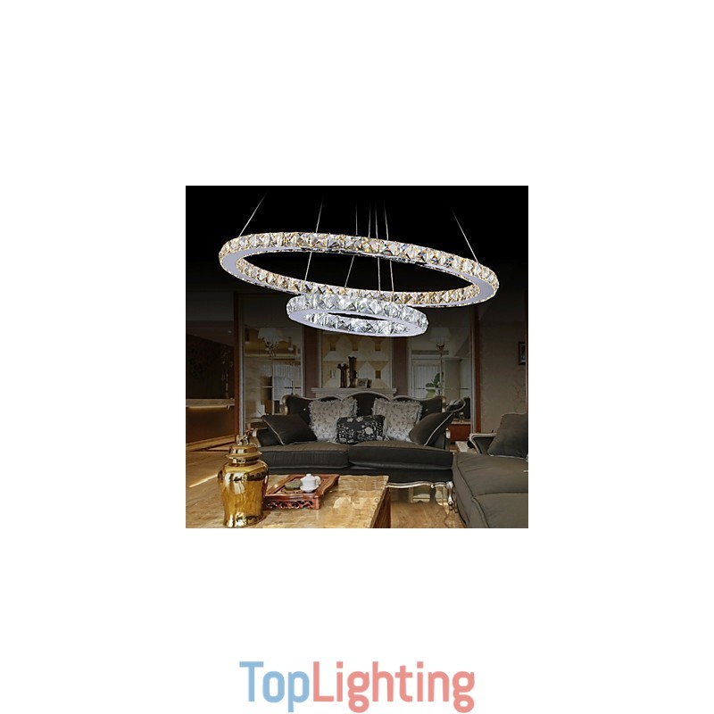 Hotel Pendant Light Crystal Chandelier Lighting Ceiling Lamps Fixtures with Warm and Cool White