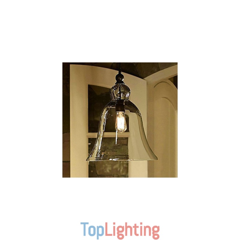 Country Mini Style Painting Glass Pendant Light
