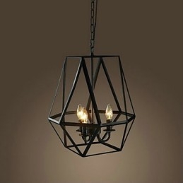 Country Mini Style Painting Metal Pendant Light