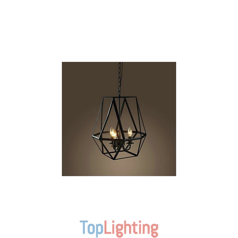 Country Mini Style Painting Metal Pendant Light