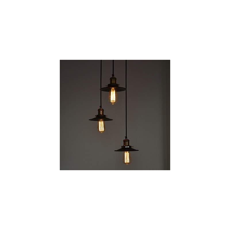 Vintage 3 Light Pendant In Iron Shade