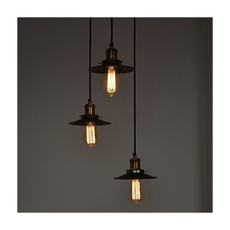Vintage 3 Light Pendant In Iron Shade Vintage 3 Light Pendant In Iron Shade