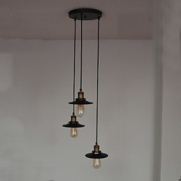 Vintage 3 Light Pendant In Iron Shade