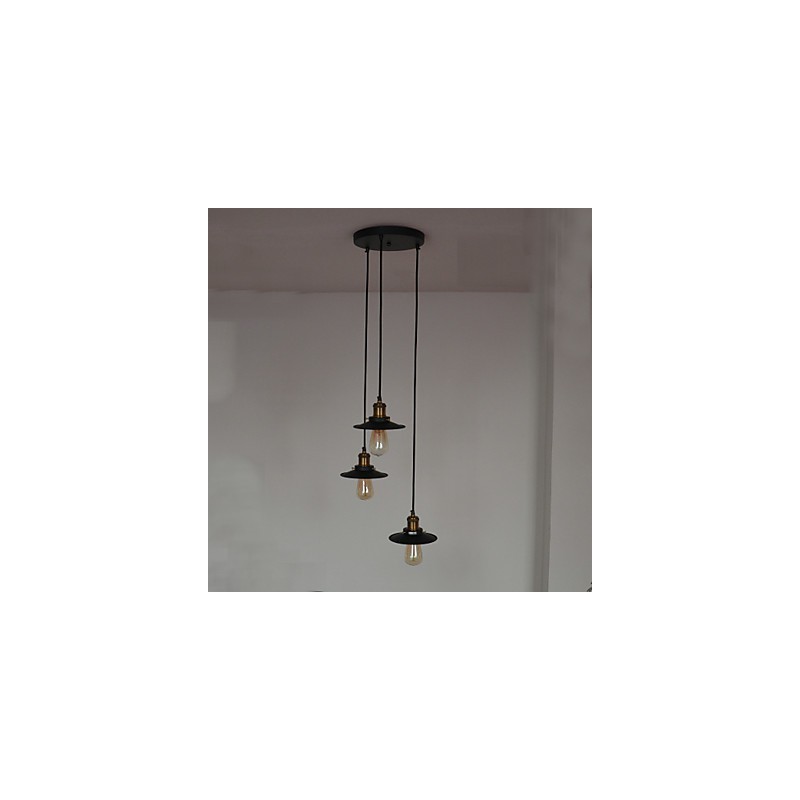 Vintage 3 Light Pendant In Iron Shade