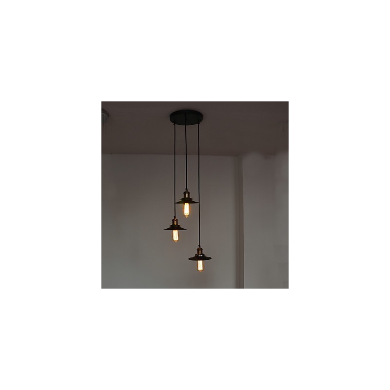 Vintage 3 Light Pendant In Iron Shade
