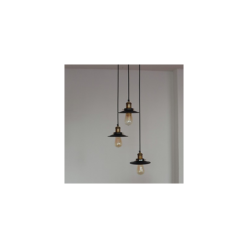 Vintage 3 Light Pendant In Iron Shade