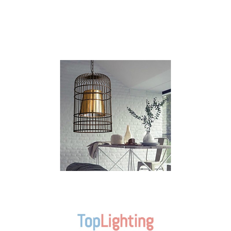 Chandelier Rustic Lodge Drum Metal
