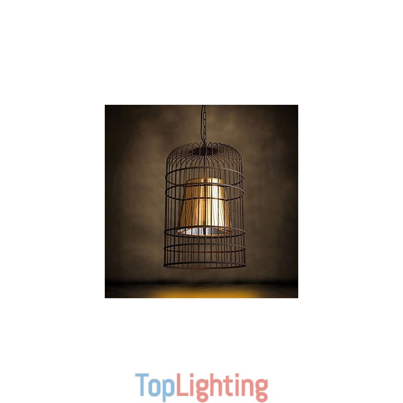Chandelier Rustic Lodge Drum Metal