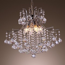 Modern Contemporary Crystal Mini Style Electroplated Metal Pendant Light