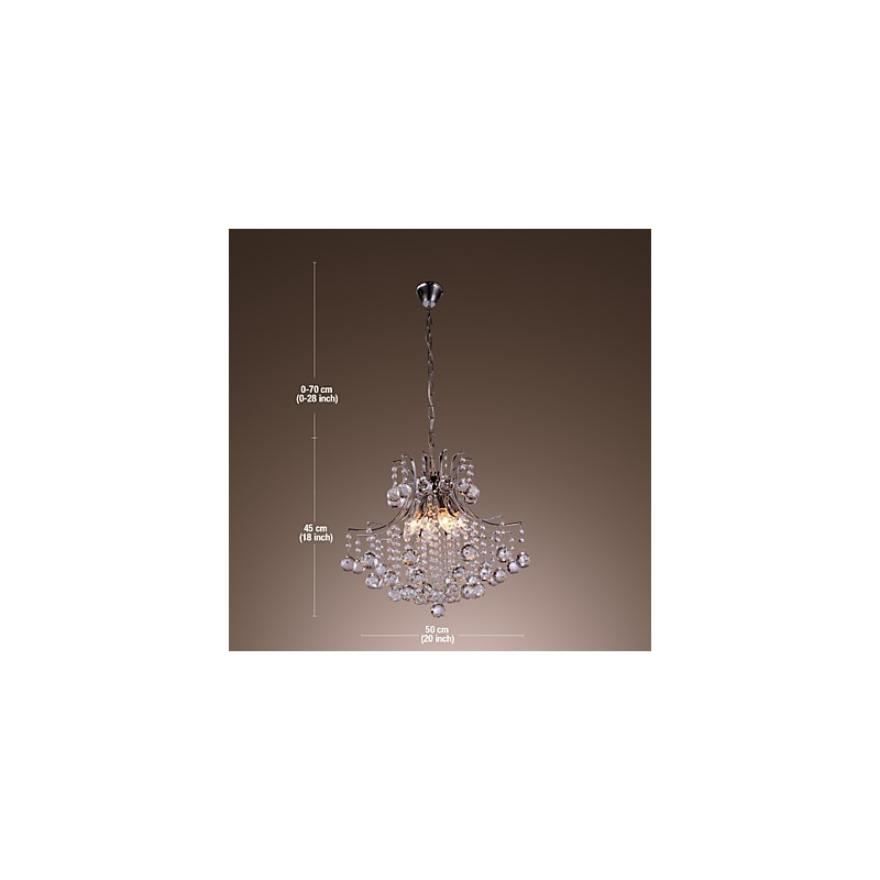 Modern Contemporary Crystal Mini Style Electroplated Metal Pendant Light