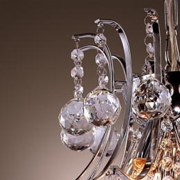 Modern Contemporary Crystal Mini Style Electroplated Metal Pendant Light
