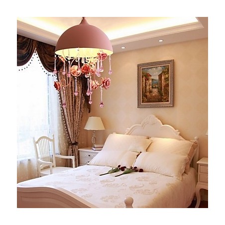 A Small Pink Rose Garden Chandelier Lamp Iron Princess A Small Pink Rose Garden Chandelier Lamp Iron Princess