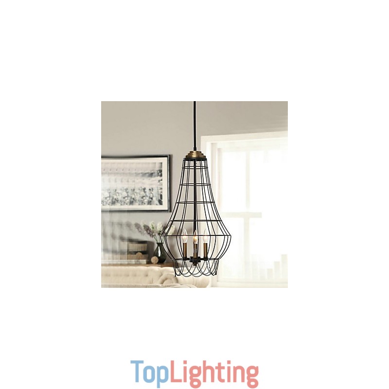 Country Mini Style Painting Metal Pendant Light