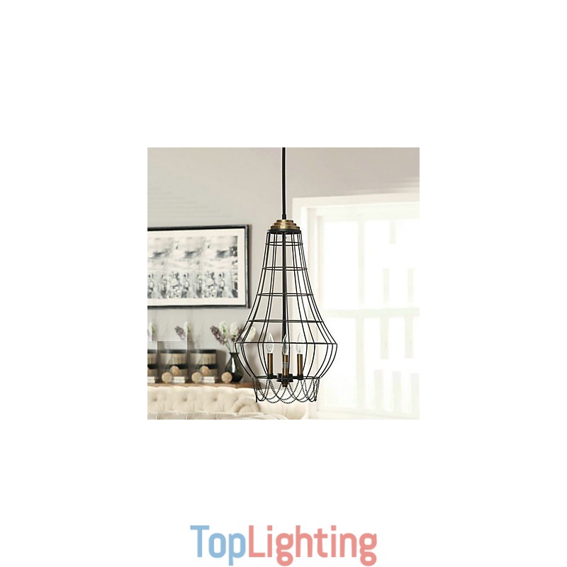 Country Mini Style Painting Metal Pendant Light