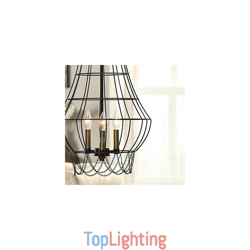 Country Mini Style Painting Metal Pendant Light
