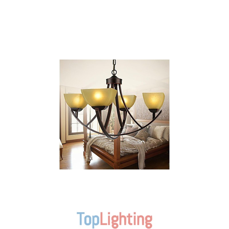 Chandelier 4 Lights Traditional Classic Vintage Metal