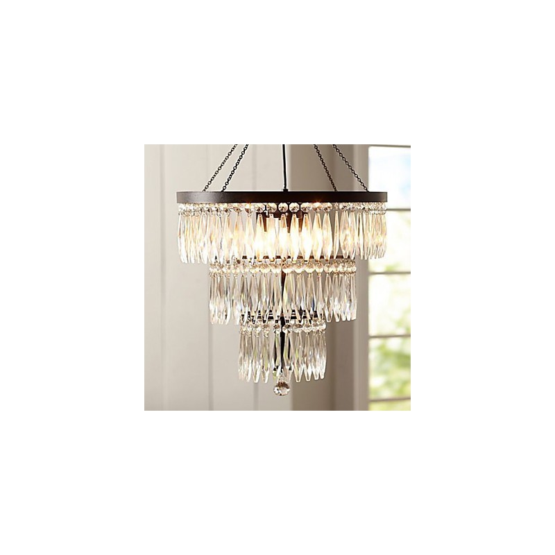 Pendant 3 Light Modern Elelgant Metal Crystal Painting