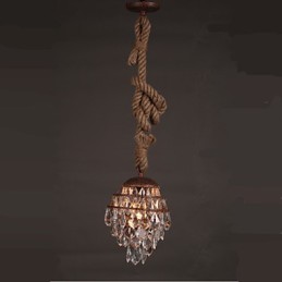 Retro lounge Hemp Industrial Wind Imitation Crystal Chandelier