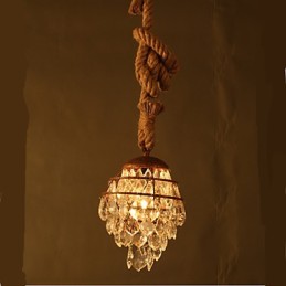 Retro lounge Hemp Industrial Wind Imitation Crystal Chandelier