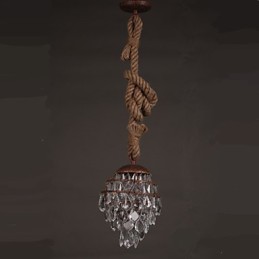 Retro lounge Hemp Industrial Wind Imitation Crystal Chandelier