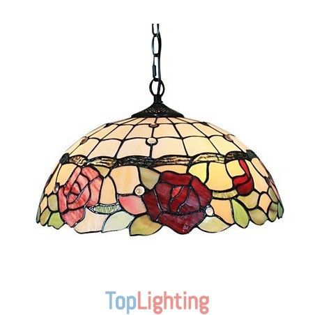 Pendant Light with 2 Light in Rose Patterned Shade Pendant Light with 2 Light in Rose Patterned Shade
