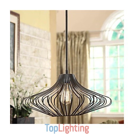 Modern Pendant Light with Black Metal Structure Shade Modern Pendant Light with Black Metal Structure Shade