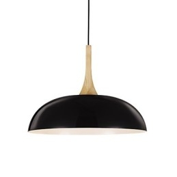 Mini Artistic Pendant Lamp 1 Light Modern Simplicity Black White Finish Aluminum & Wooden Droplight