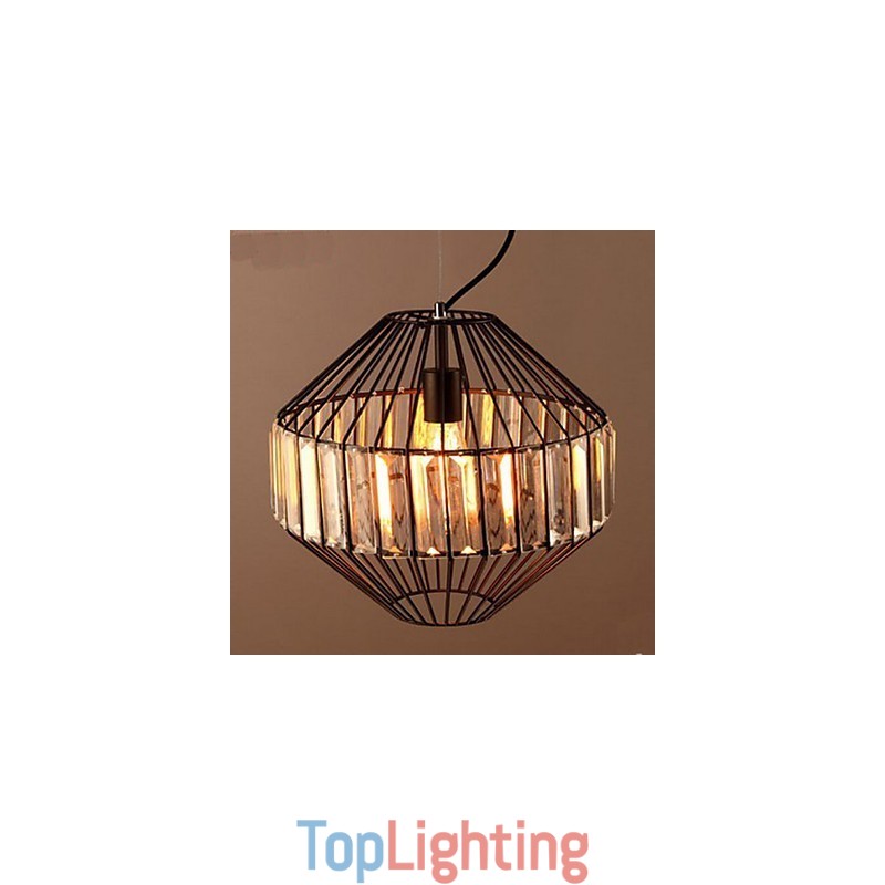 Vintage Wrought Iron Birdcage Crystal Chandelier Chandelier
