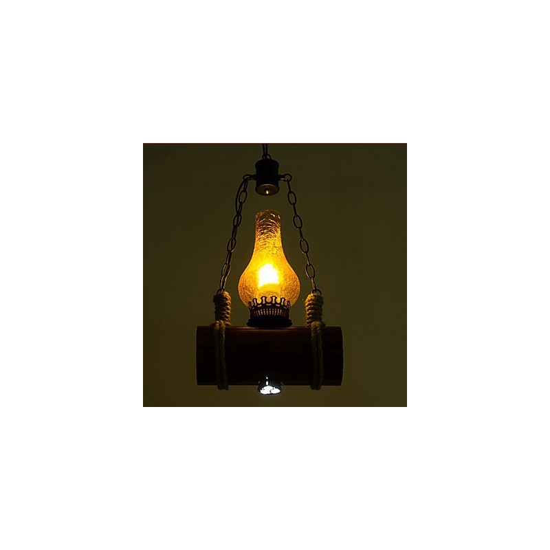 Bar Of The Retro Solid Wood Single Head Pendant
