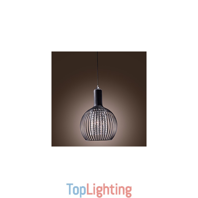 Modern Contemporary Lantern Crystal Mini Style Electroplated Pendant Light