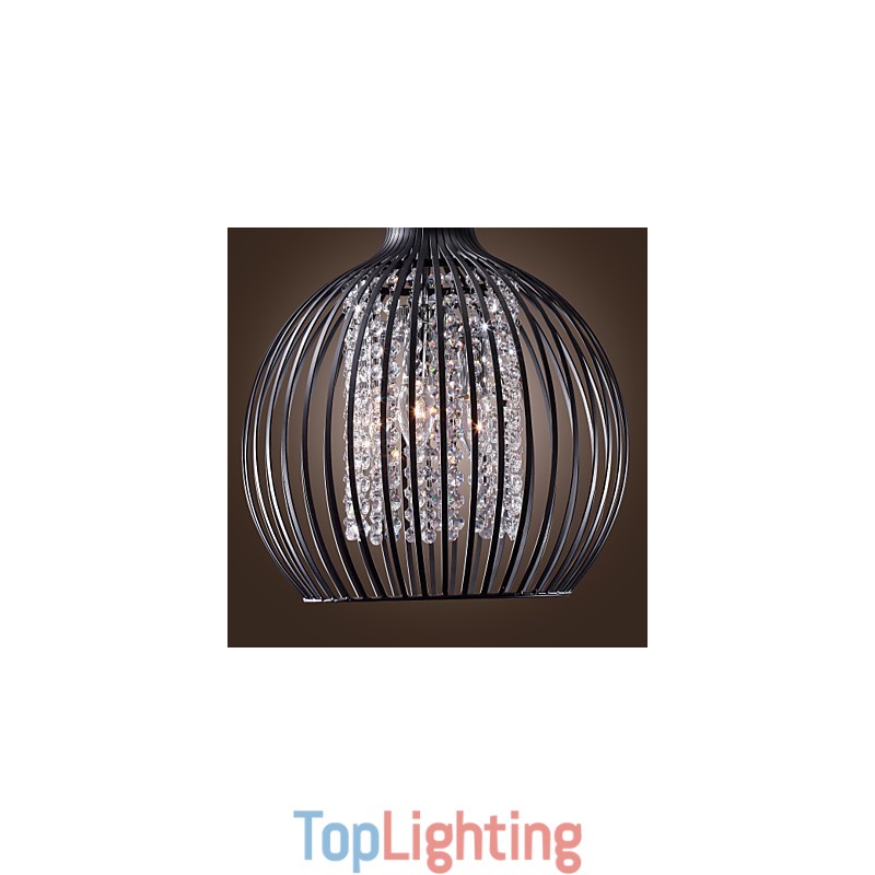Modern Contemporary Lantern Crystal Mini Style Electroplated Pendant Light