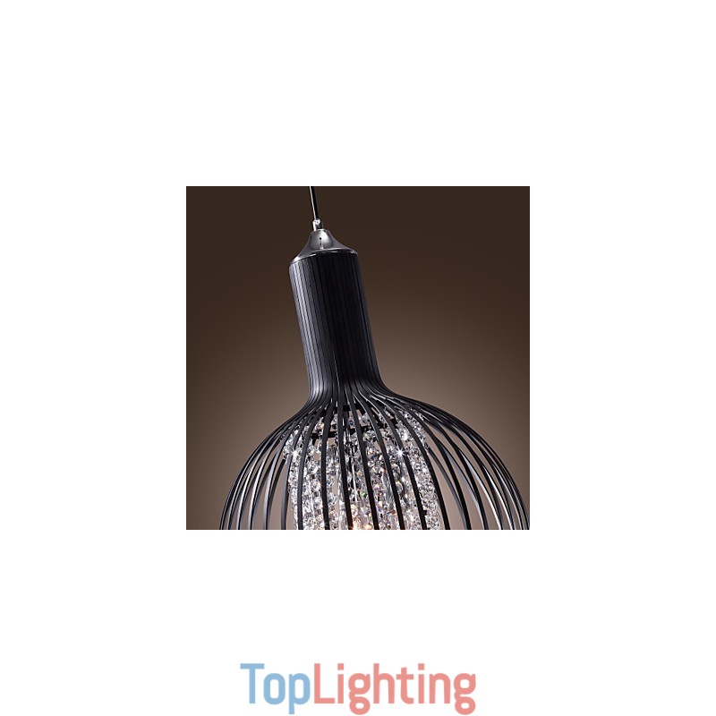 Modern Contemporary Lantern Crystal Mini Style Electroplated Pendant Light